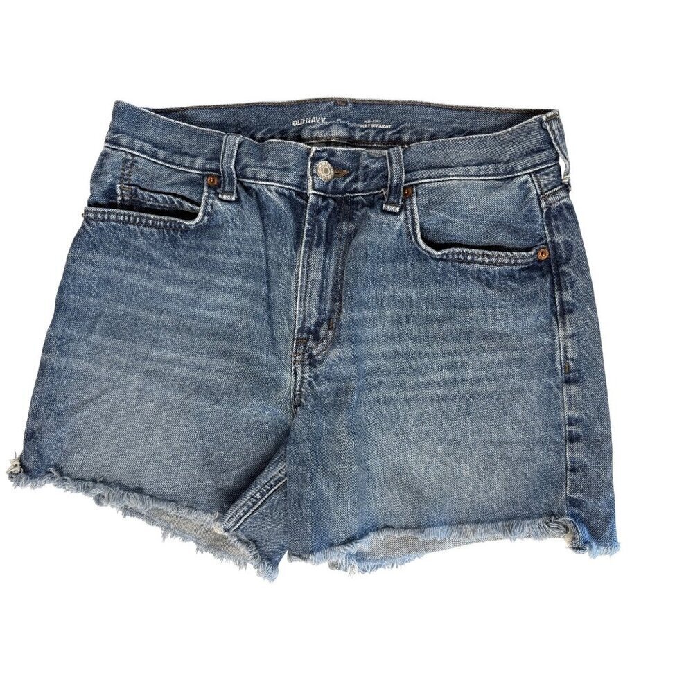 Old Navy Distressed Slouchy Straight High Rise Denim Shorts~Size 6~Blue L14 45